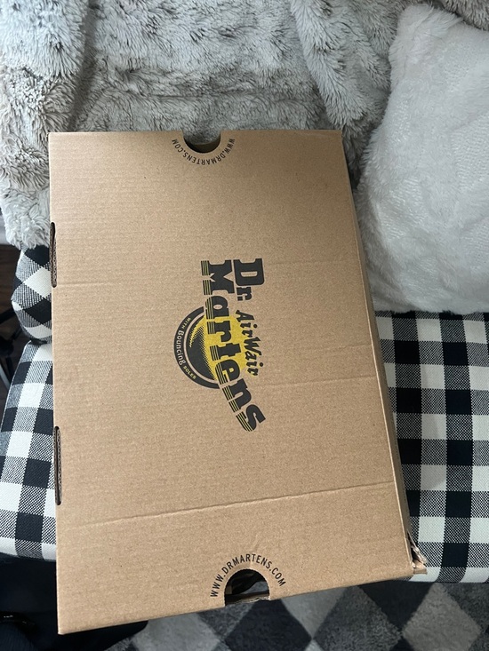 Dr. Martens Black Leather Lace-Up Boots with Yellow Stitching - Picture 5 of 6